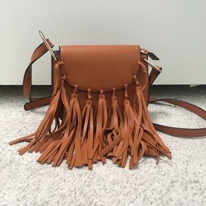 Brown Leather Fringe Bag